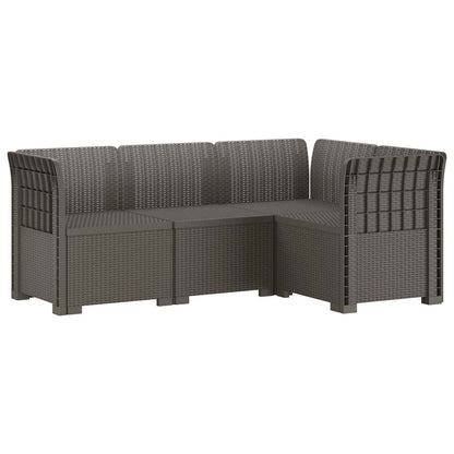 4-Zits Tuin Sofa Rattan Look PP Lichtgrijs