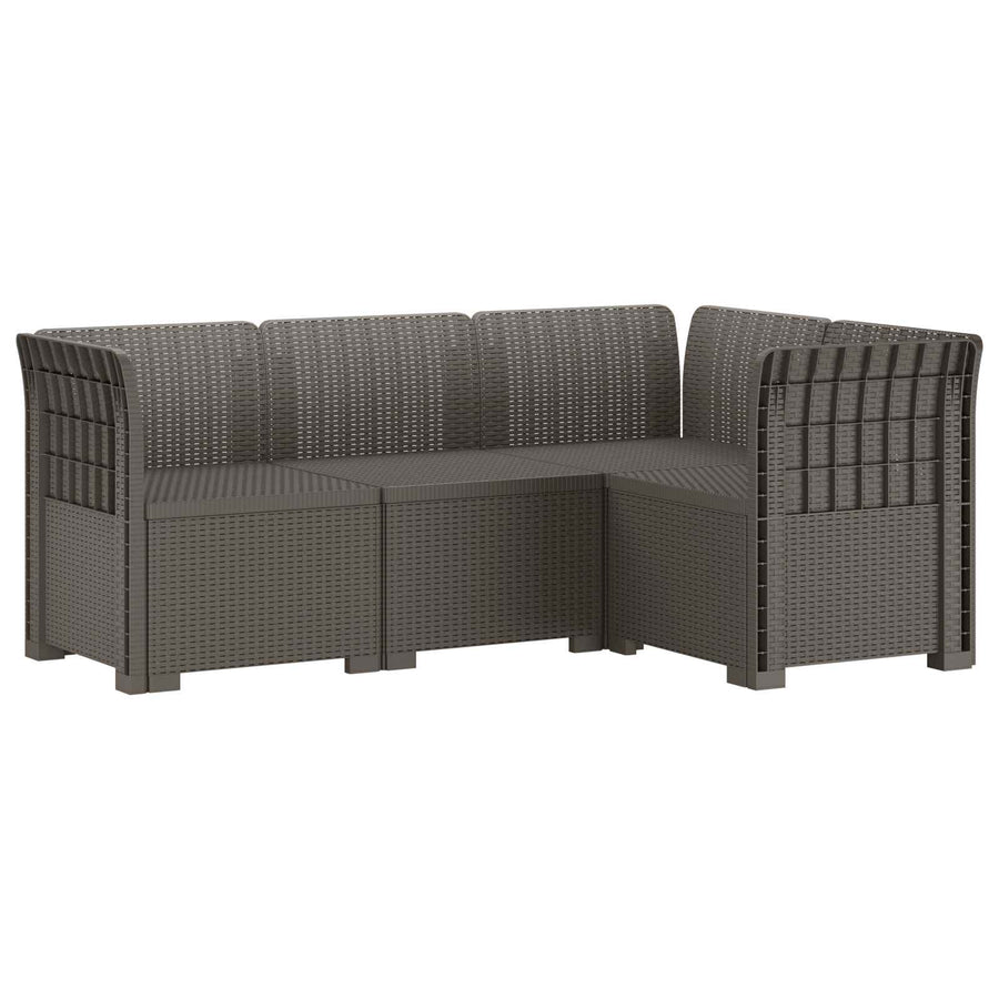 4-Zits Tuin Sofa Rattan Look PP Lichtgrijs