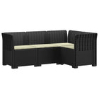 Tuinbank 4-zits rattan look PP antraciet