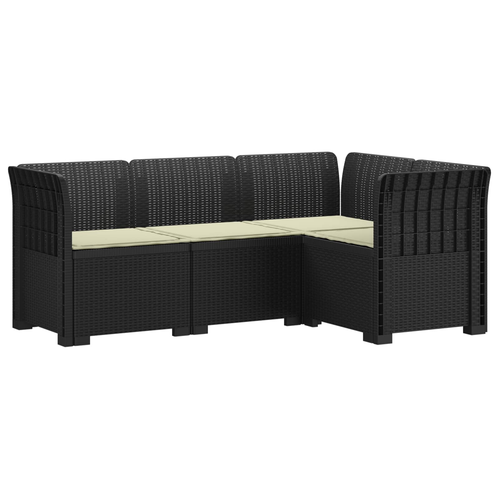 4-Zits Tuin Sofa met Kussens Rattan Look PP Antraciet