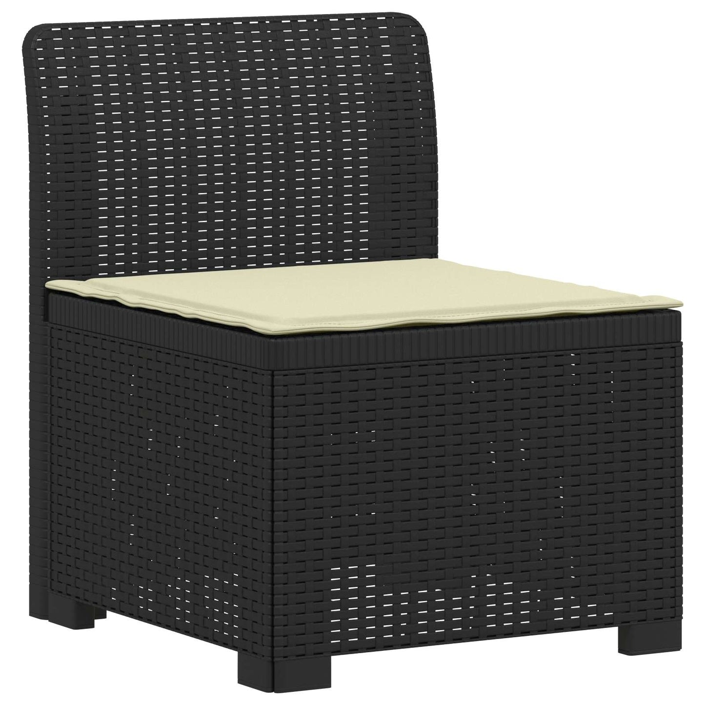 4-Zits Tuin Sofa met Kussens Rattan Look PP Antraciet