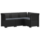 Tuinbank 4-zits rattan look PP antraciet