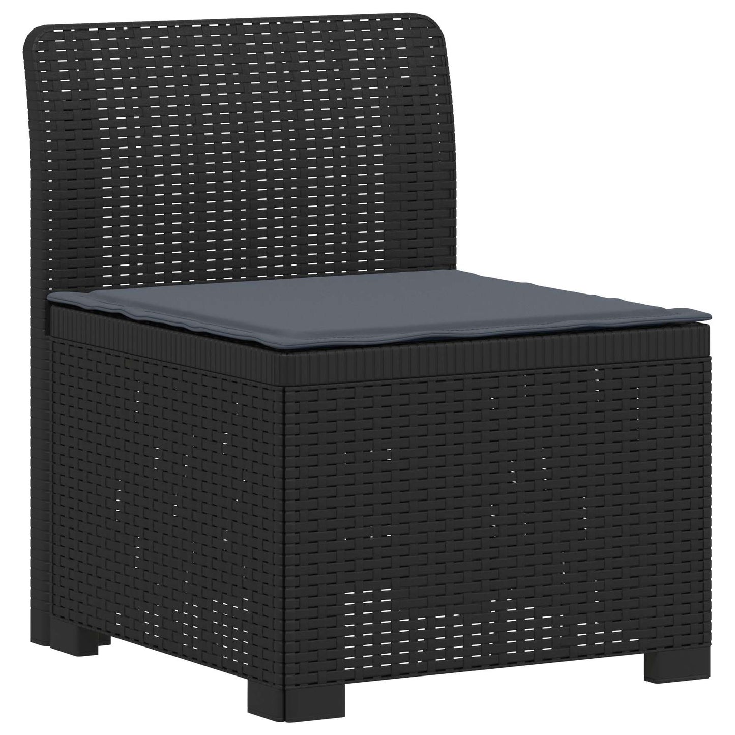 4-Zits Tuin Sofa met Kussens Rattan Look PP Antraciet