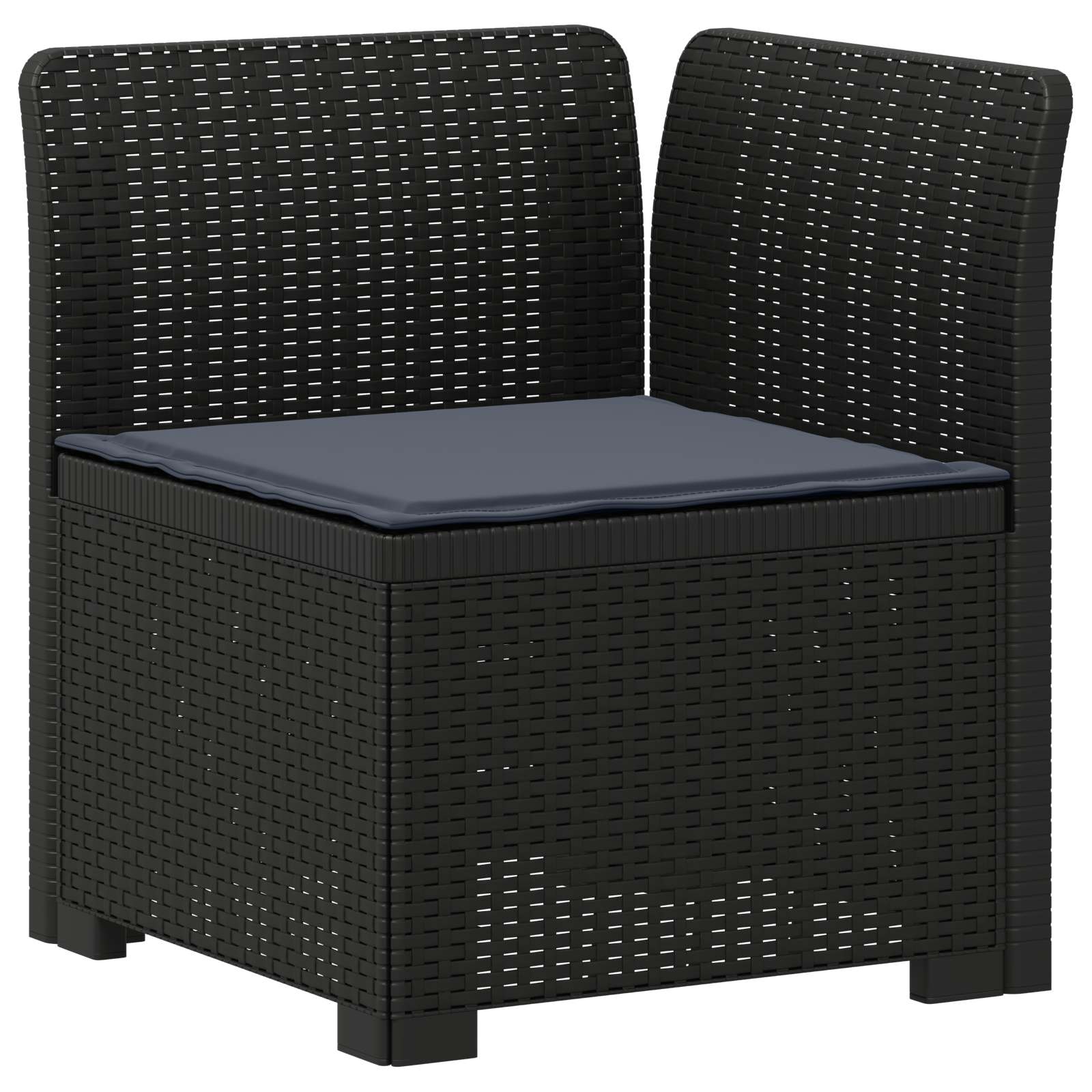 4-Zits Tuin Sofa met Kussens Rattan Look PP Antraciet