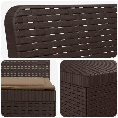 4-Zits Tuin Sofa met Kussens Rattan Look PP Bruin