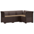 Modulaire tuinbank 4-zits bruin rotan look