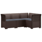 Modulaire tuinbank 4-zits bruin rotan look PP