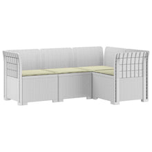 4-Zits Tuin Sofa met Kussens Rattan Look PP Wit
