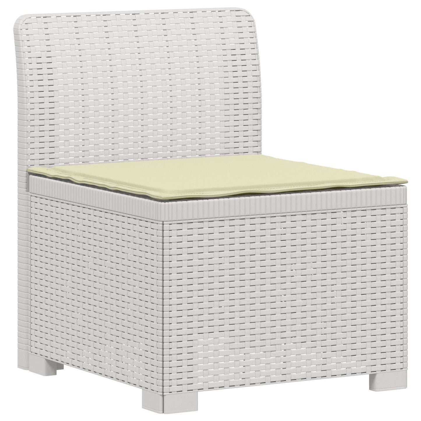 4-Zits Tuin Sofa met Kussens Rattan Look PP Wit