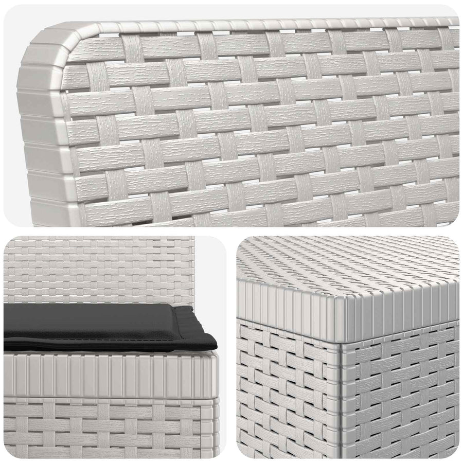 4-Zits Tuin Sofa met Kussens Rattan Look PP Wit