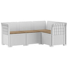 Modulaire tuinbank 4-zits PP wit met kussens taupe