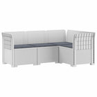 Tuinbank 4-zits rattan look PP wit