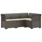 Tuinbank 4-zits rattan look PP lichtgrijs