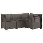 Modulaire tuinbank 4-zits lichtgrijs rattan look