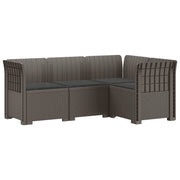Modulaire tuinbank 4-zits lichtgrijs rattan look
