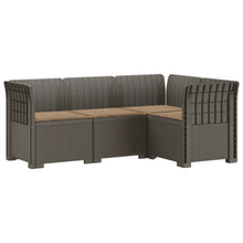 4-Zits Tuin Sofa met Kussens Rattan Look PP Lichtgrijs