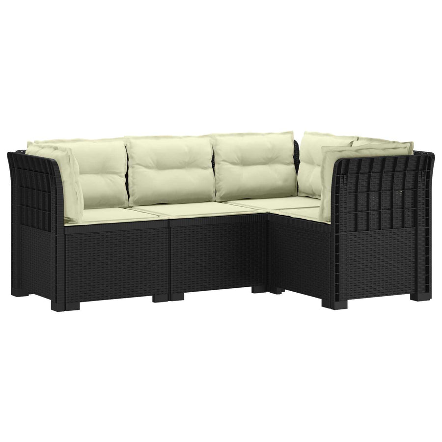 4-Zits Tuin Sofa met Kussens Rattan Look PP Antraciet
