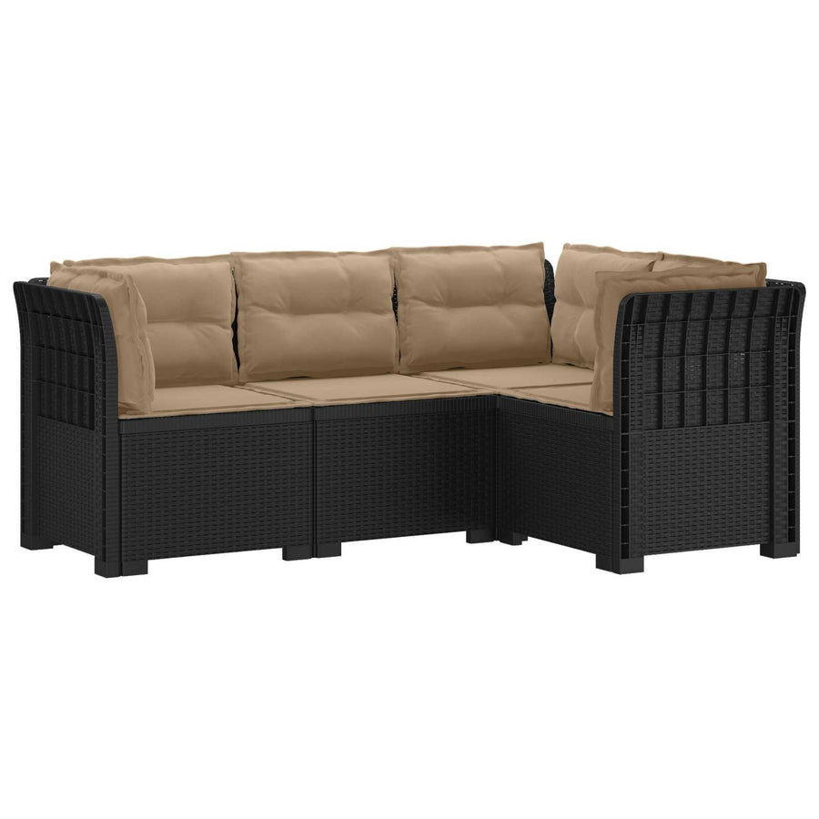 4-Zits Tuin Sofa met Kussens Rattan Look PP Antraciet