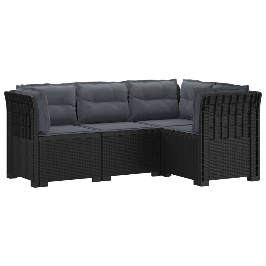 4-Zits Tuin Sofa met Kussens Rattan Look PP Antraciet