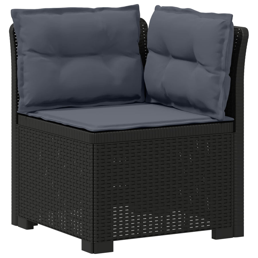 4-Zits Tuin Sofa met Kussens Rattan Look PP Antraciet
