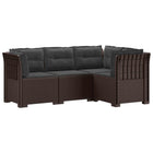 Tuinbank 4-zits rattanlook PP bruin