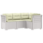 4-zits tuinbank rattan look PP wit met kussens