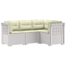 4-Zits Tuin Sofa met Kussens Rattan Look PP Wit