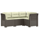 Modulaire tuinbank 4-zits lichtgrijs rattan look