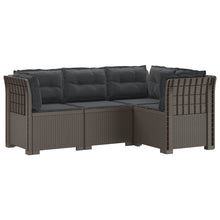 4-Zits Tuin Sofa met Kussens Rattan Look PP Lichtgrijs
