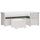 Tuinbank modulair 4 persoons rieten look PP wit