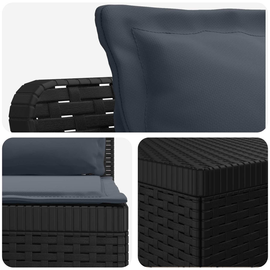 4-Persoons Tuinbank met Kussens Rieten Look PP Antraciet
