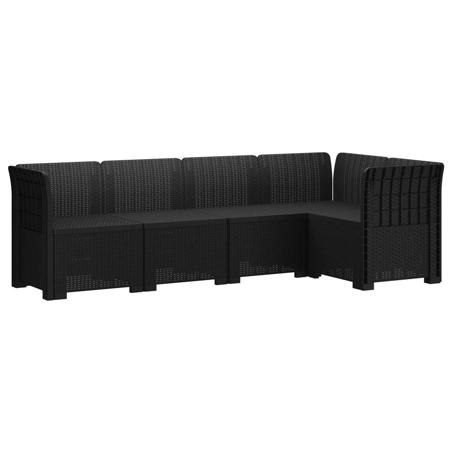 5-Zits Tuin Sofa Rattan Look PP Antraciet