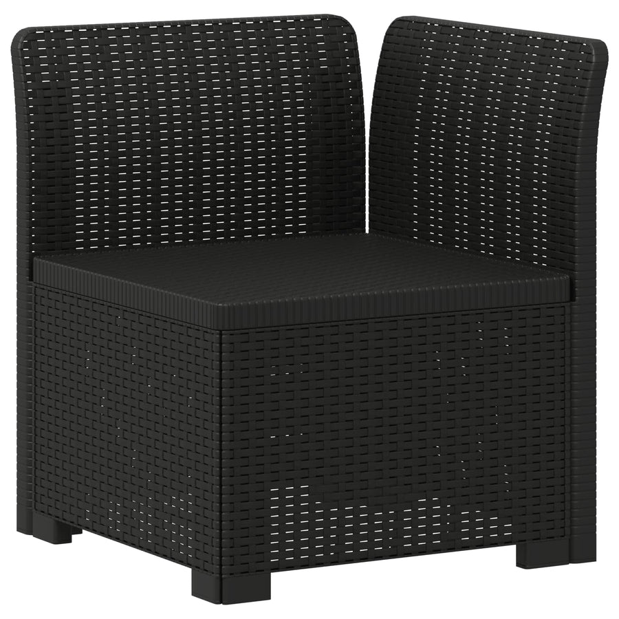 5-Zits Tuin Sofa Rattan Look PP Antraciet