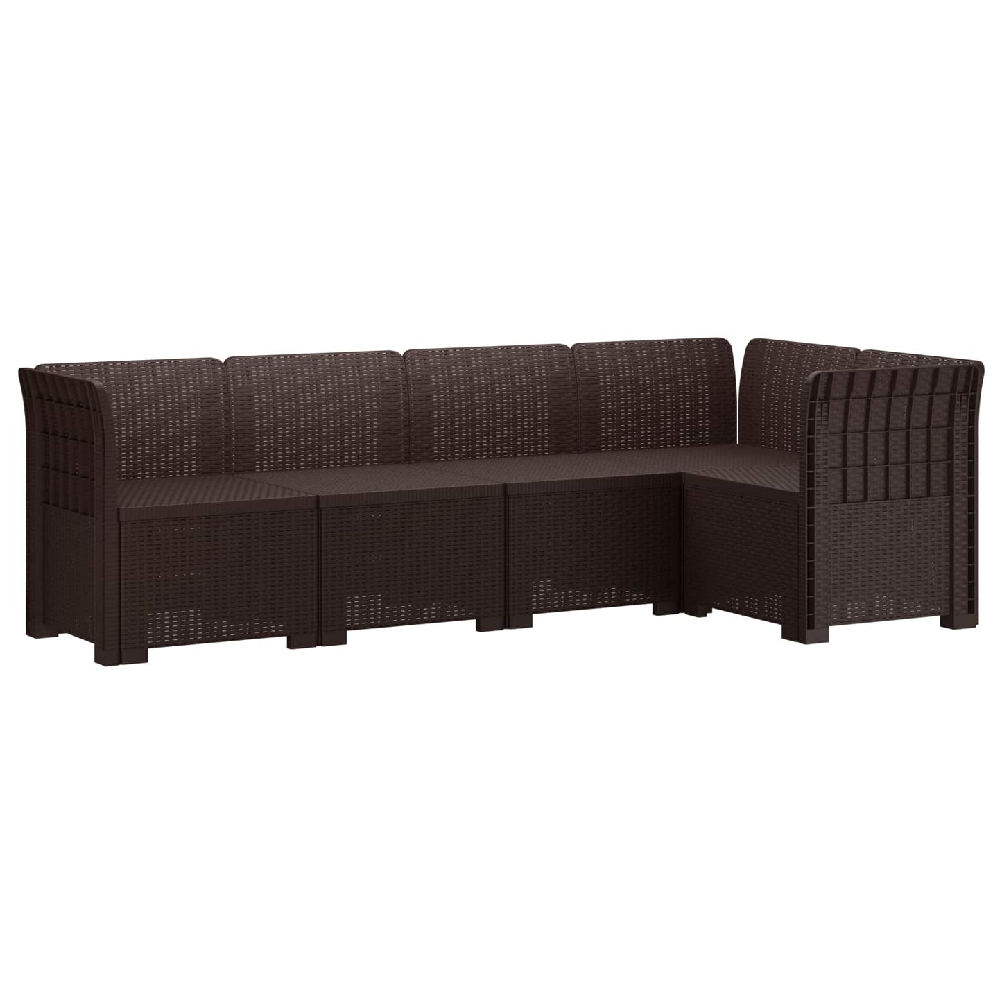 5-Zits Tuin Sofa Rattan Look PP Bruin