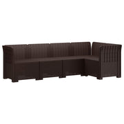 Modulaire tuinbank 5-zits PP bruin