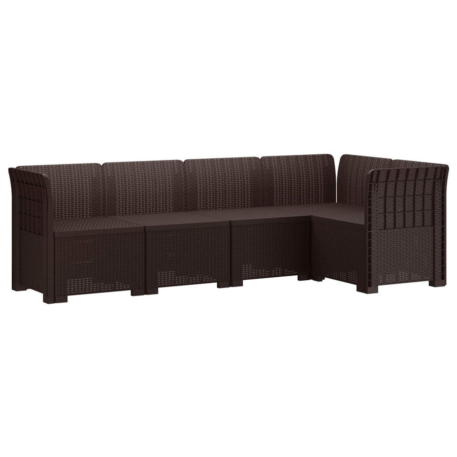 5-Zits Tuin Sofa Rattan Look PP Bruin