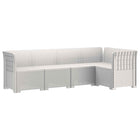 Modulaire tuinbank 5-zits PP wit rattan look