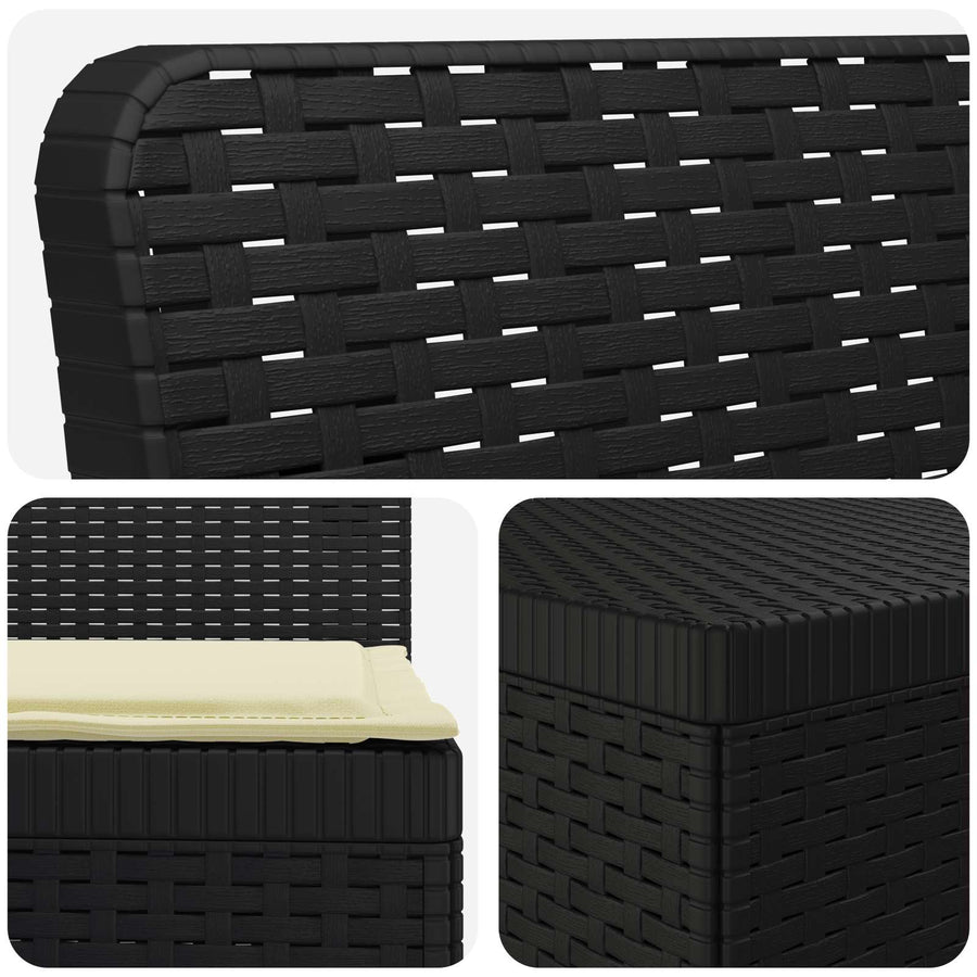 5-Zits Tuin Sofa met Kussens Rattan Look PP Antraciet