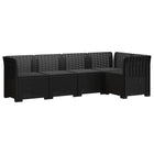 Modulaire tuinbank 5-pers. antraciet rattan look
