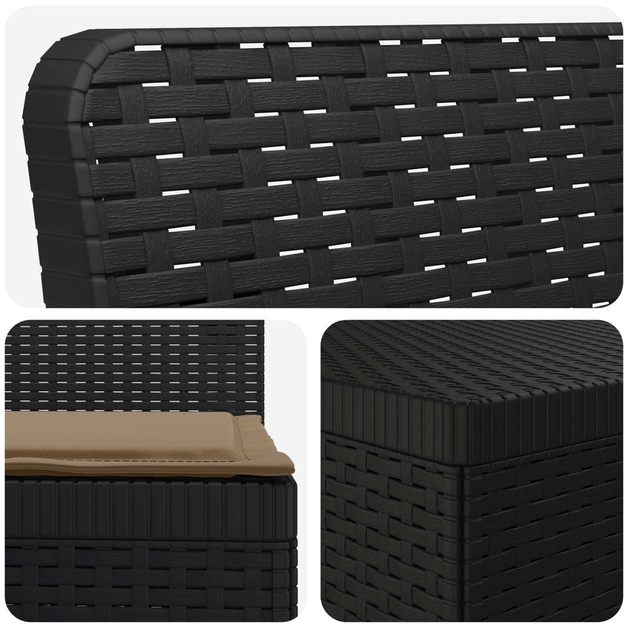 5-Zits Tuin Sofa met Kussens Rattan Look PP Antraciet