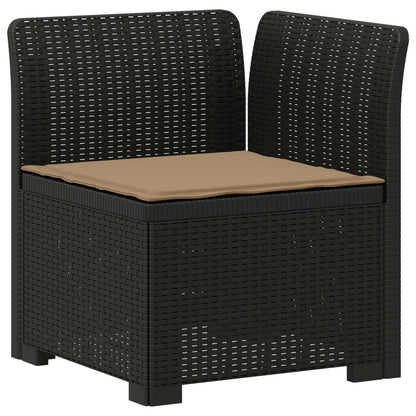 5-Zits Tuin Sofa met Kussens Rattan Look PP Antraciet
