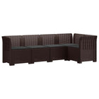 Modulaire tuinbank 5-zits bruin rattan look PP