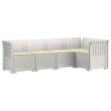 5-Zits Tuin Sofa met Kussens Rattan Look PP Wit