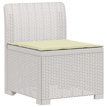 5-Zits Tuin Sofa met Kussens Rattan Look PP Wit