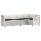 Modulaire tuinbank 5-zits rattan look wit