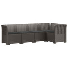 Modulaire tuinbank 5-zits lichtgrijs rattan look PP