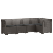 Modulaire tuinbank 5-zits lichtgrijs rattan look PP
