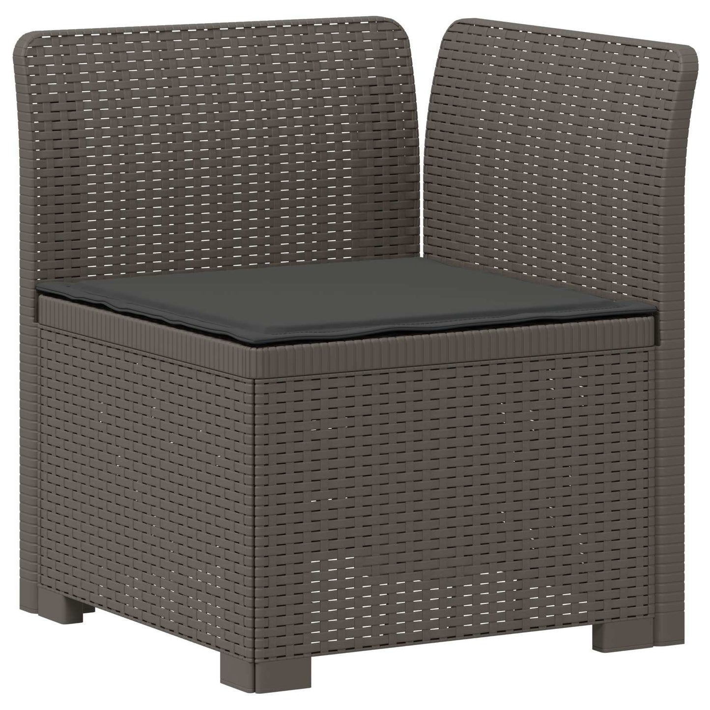 5-Zits Tuin Sofa met Kussens Rattan Look PP Lichtgrijs