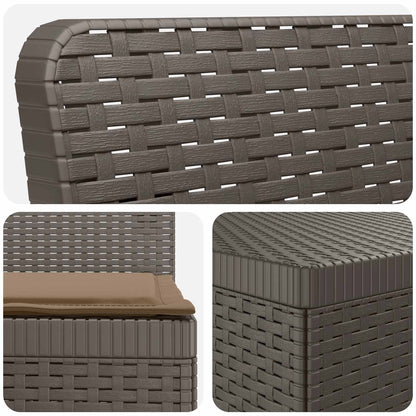 5-Zits Tuin Sofa met Kussens Rattan Look PP Lichtgrijs