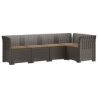 Modulaire tuinbank 5-zits PP lichtgrijs rattanlook